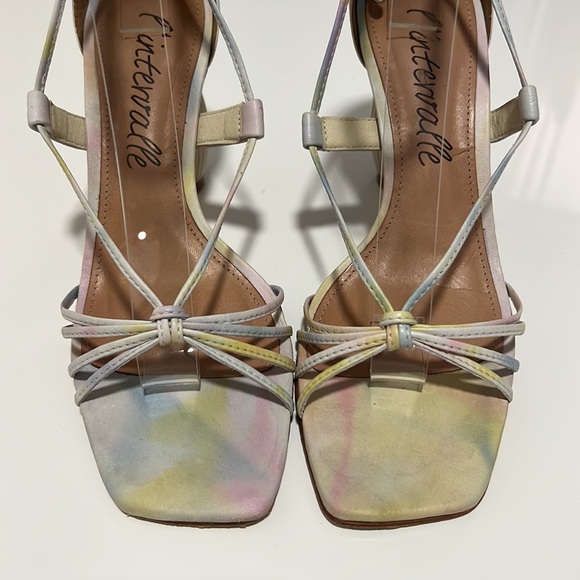 L’Intervalle Multi Coloured Tie Dye Leather Lace Up Heels w/ Creative Heel Sz 36 - Picture 2 of 11